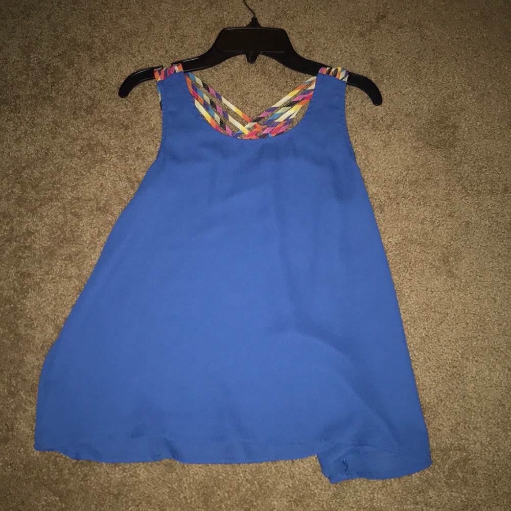 Dillard’s Kids Vibrant Blue and Strap Detail Shirt